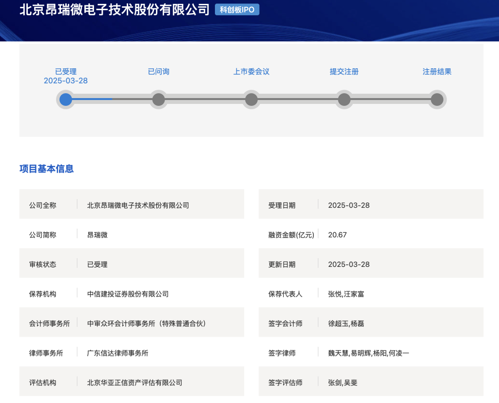 21亿元！北京射频芯片企业IPO获受理